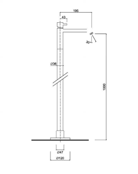 MY FUTURE - 5990 - Floor standing chromed brass washbasin mixer by Rubinetteria Giulini - view 3